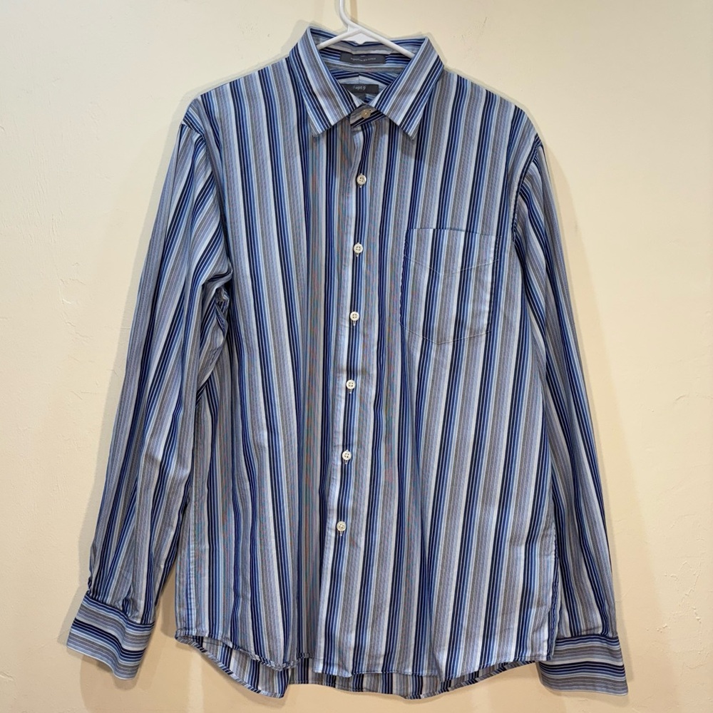 NWOT Apt. 9 Men's Y2K 100% cotton Striped Button Down Shirt, Men’s Large